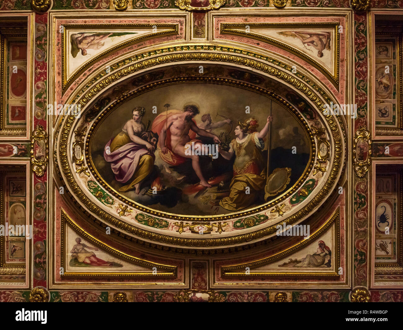 Villa Medici ceiling paintings, Rome, Italy Stock Photo