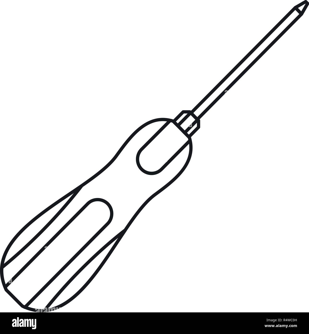 Screwdriver icon. Outline screwdriver vector icon for web design