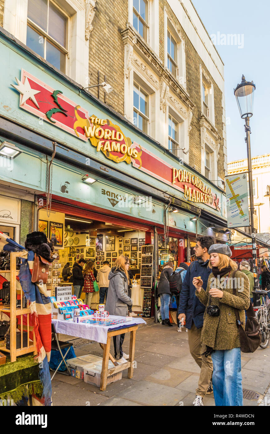 A view at Portobello Road Market Stock Photo Alamy