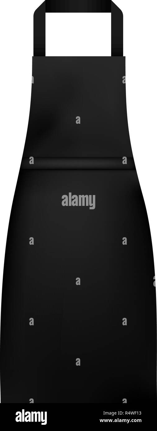 Black woman apron mockup. Realistic illustration of black woman apron ...