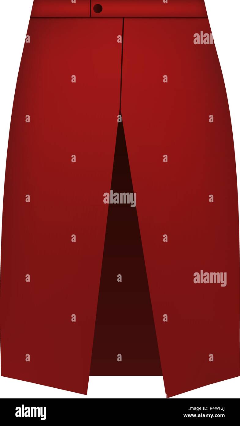 Red skirt apron mockup. Realistic illustration of red skirt apron ...