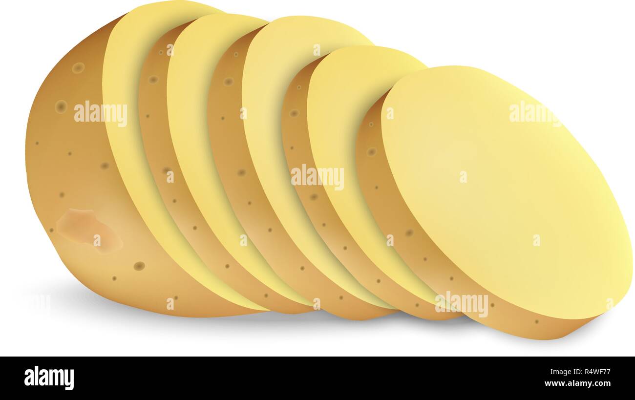 Download Sliced Potato Mockup Realistic Illustration Of Sliced Potato Vector Mockup For Web Design Isolated On White Background Stock Vector Image Art Alamy
