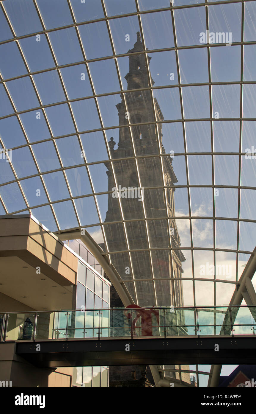 Holy Trinity Church viewed from within Trinity Leeds Shopping Centre Stock Photo