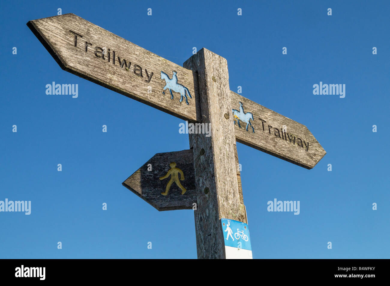 North Dorset Trailway sign near Shillingstone railway station Stock Photo