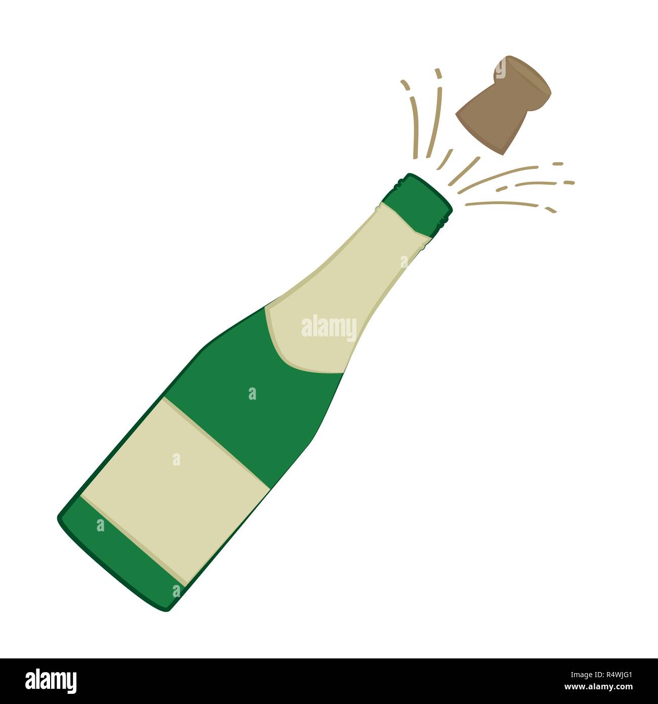 bottle of champagne isolated on white background vector illustration EPS10 Stock Vector