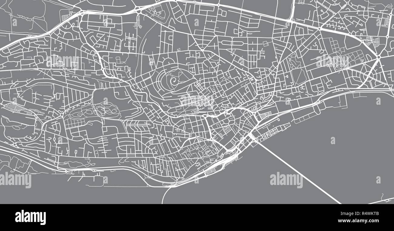 Urban vector city map of Dundee, Scotland Stock Vector