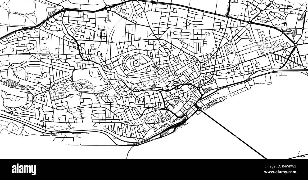 Urban vector city map of Dundee, Scotland Stock Vector