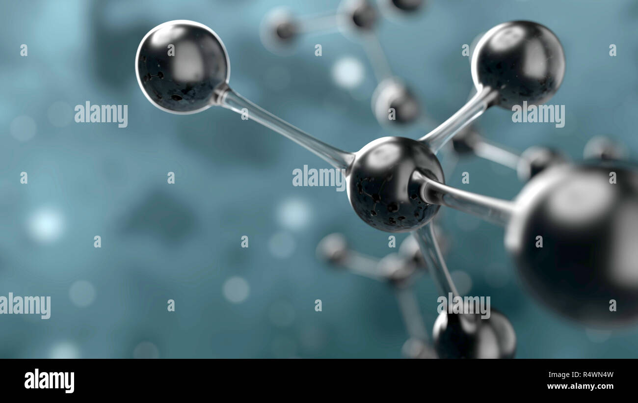 3d illustration of black atom or molecular structure. Chemistry background  Stock Photo - Alamy