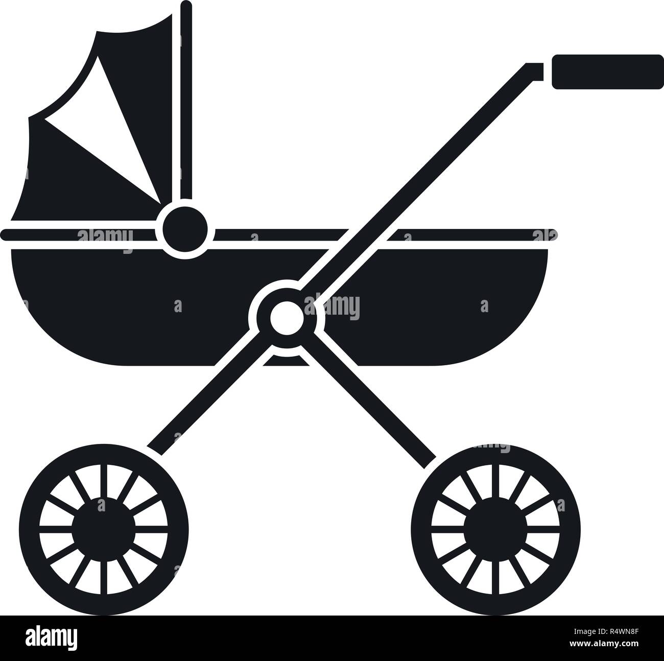 Brand baby pram icon. Simple illustration of brand baby pram vector