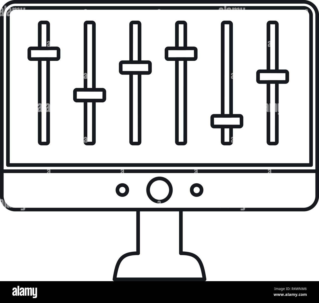 Equalizer monitor icon. Outline equalizer monitor vector icon for web ...