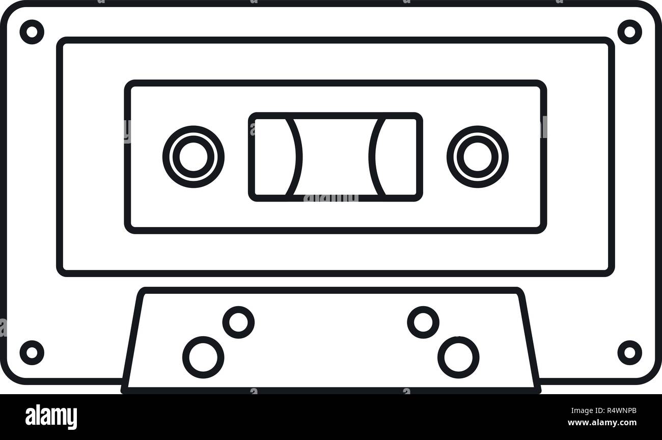 Music casette icon. Outline music casette vector icon for web design ...
