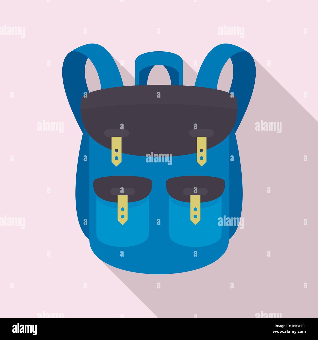 Climbing backpack icon. Flat illustration of climbing backpack vector ...