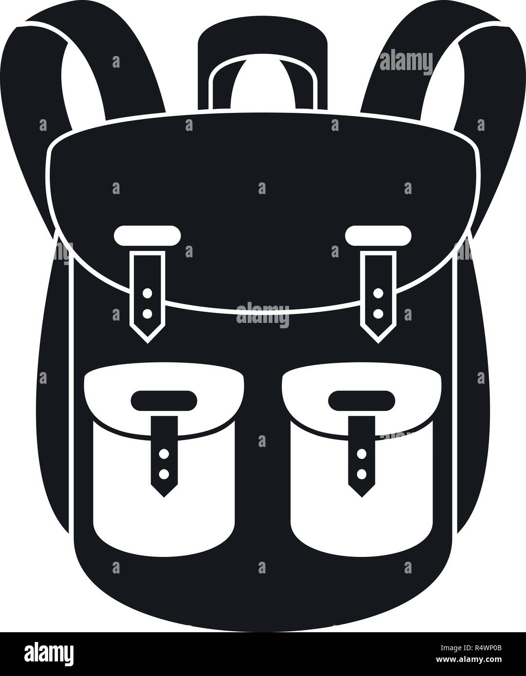Climbing backpack icon. Simple illustration of climbing backpack vector ...