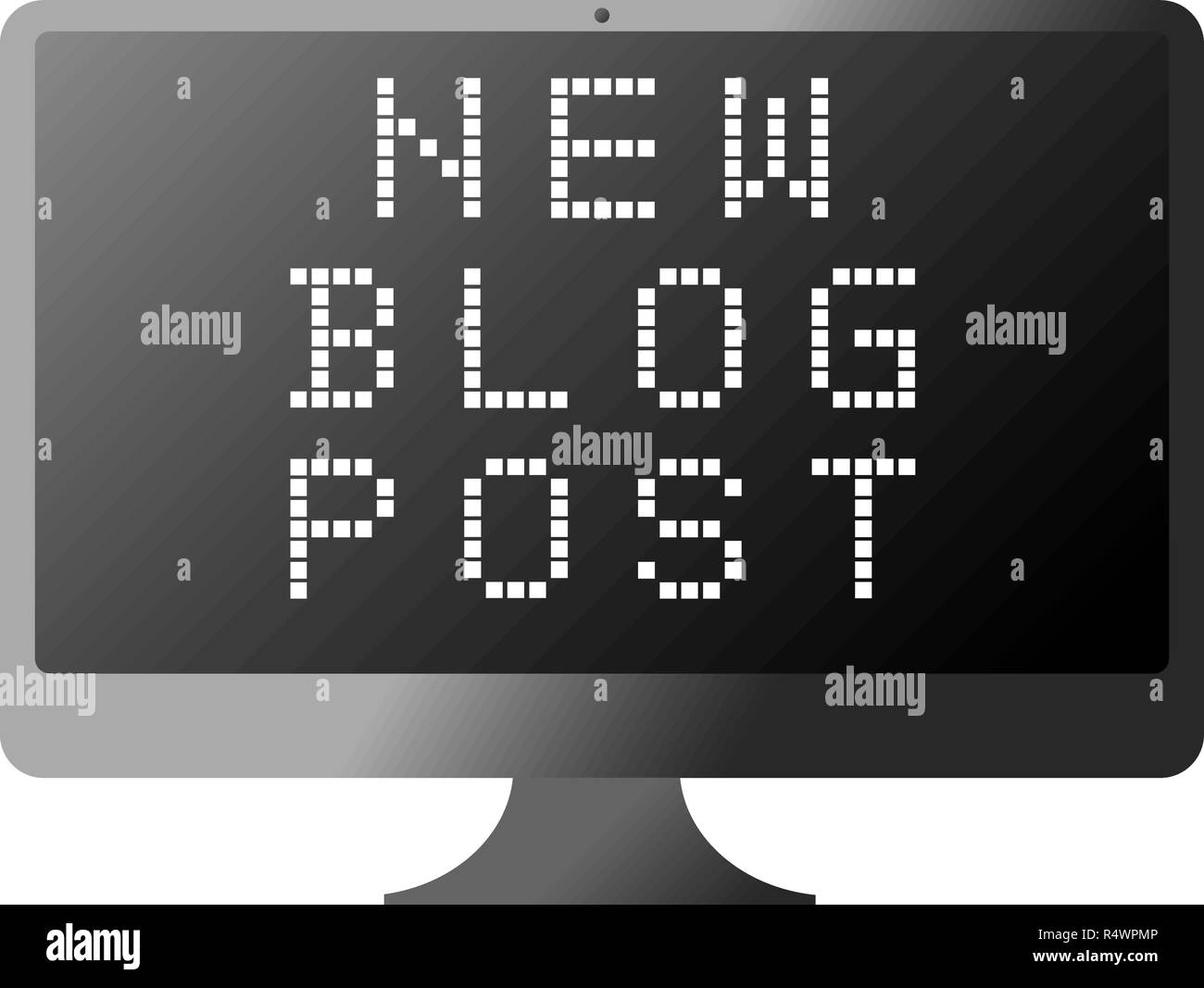 words NEW BLOG POST on computer screen Stock Vector