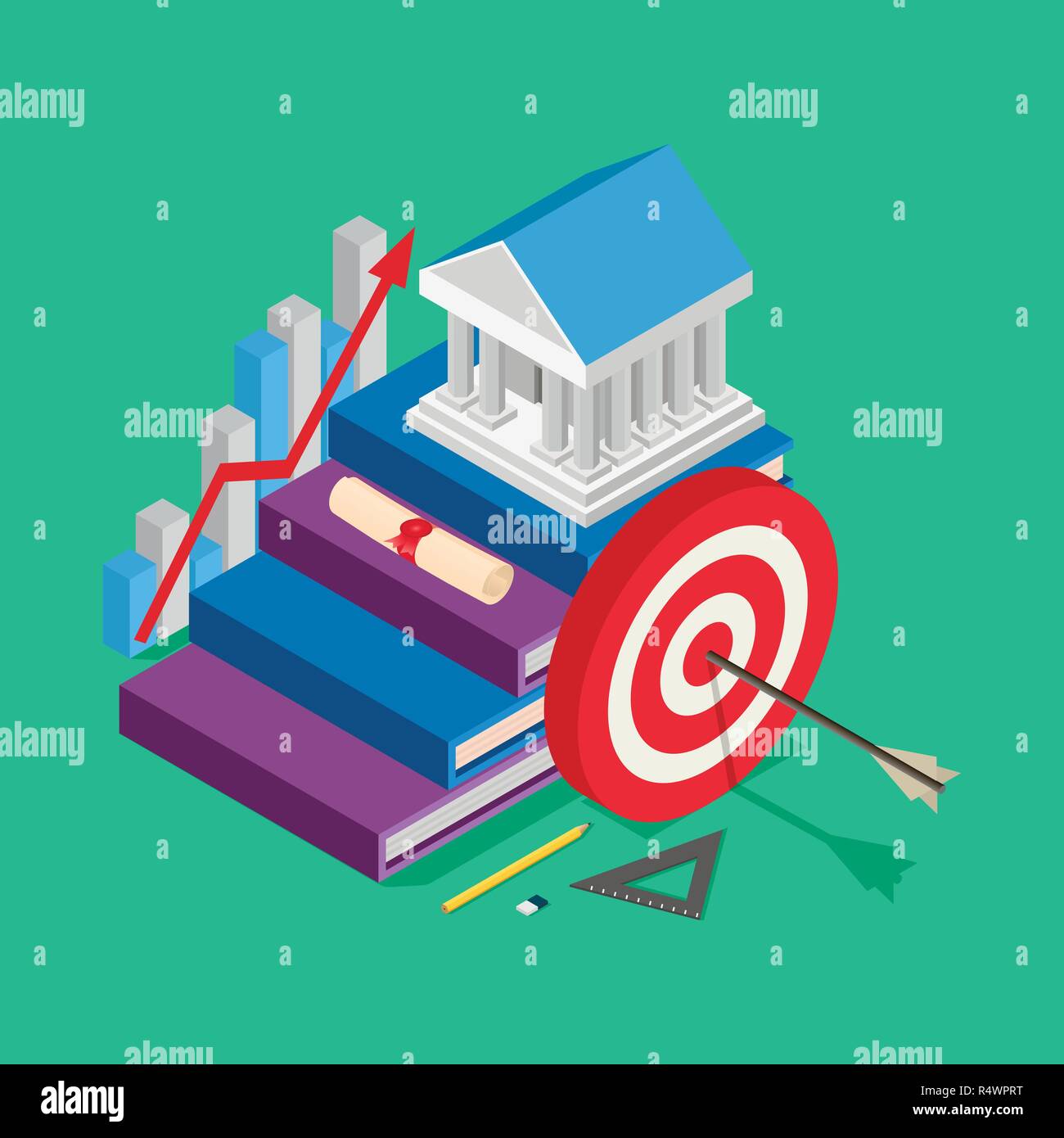 Literacy Day Book Target Knowledge Library Banner Concept