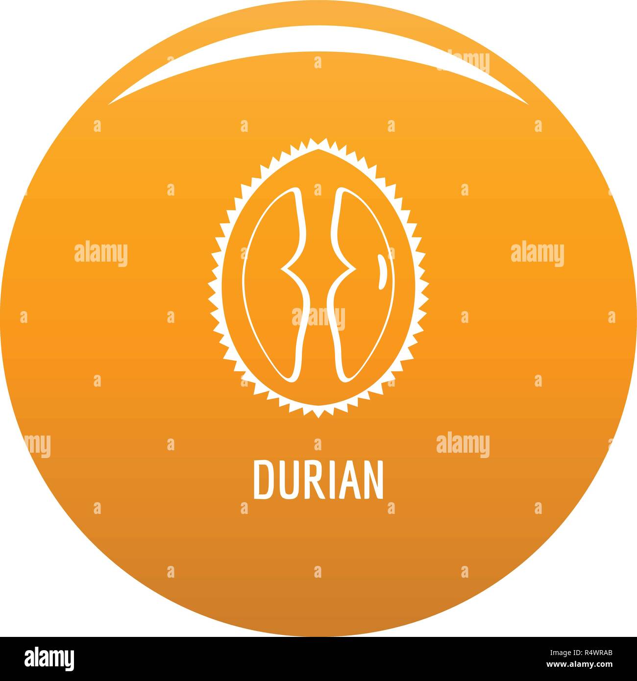 Durian icon. Simple illustration of durian vector icon for any design orange Stock Vector