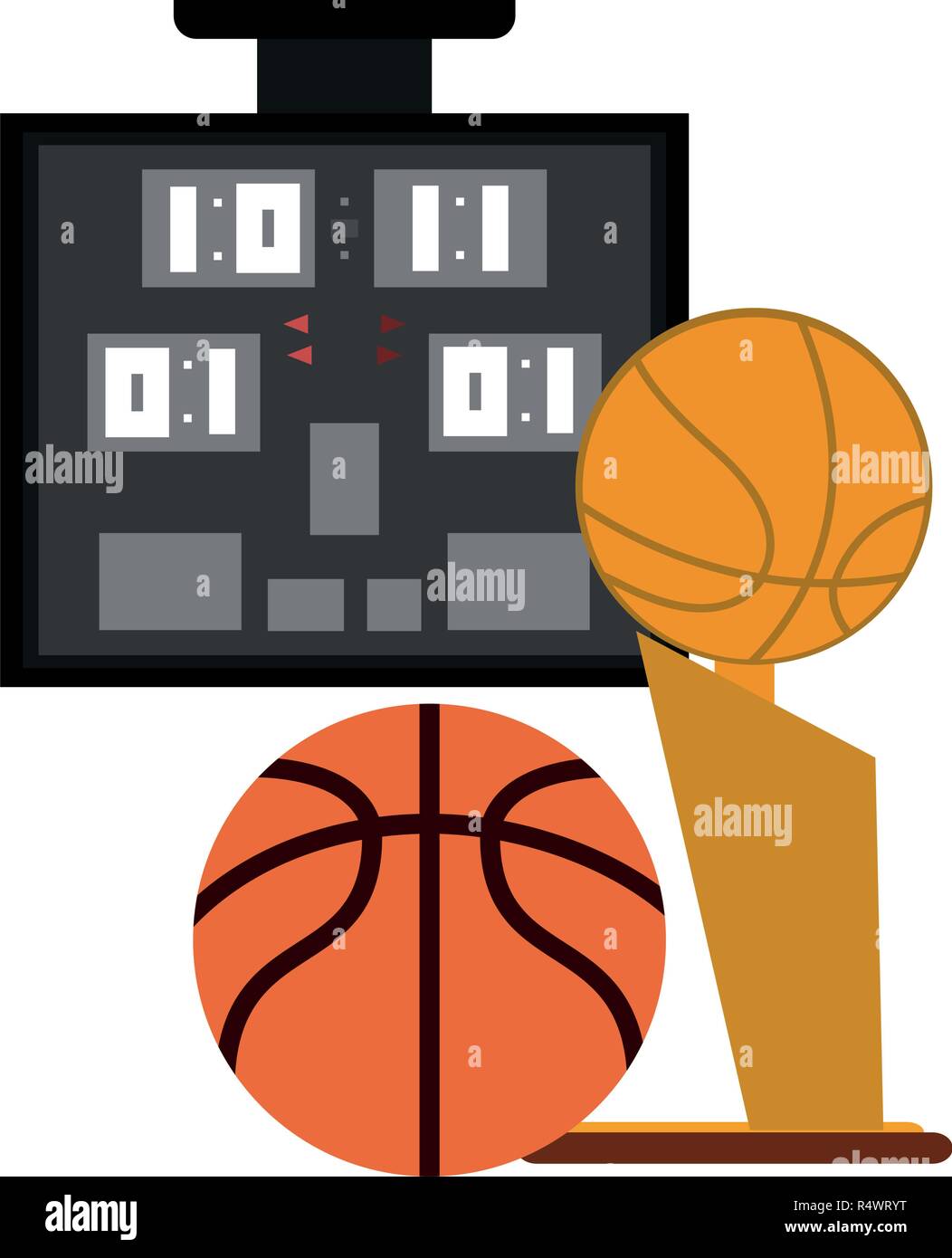 Basketball scoring and ball with trophy cup Stock Vector Image & Art ...