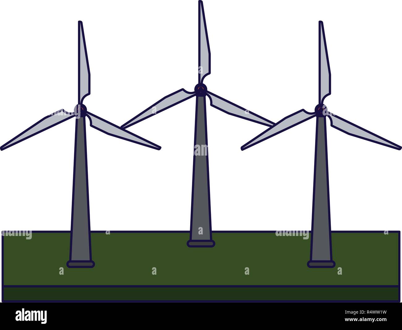 Wind turbines field green energy Stock Vector Image & Art - Alamy
