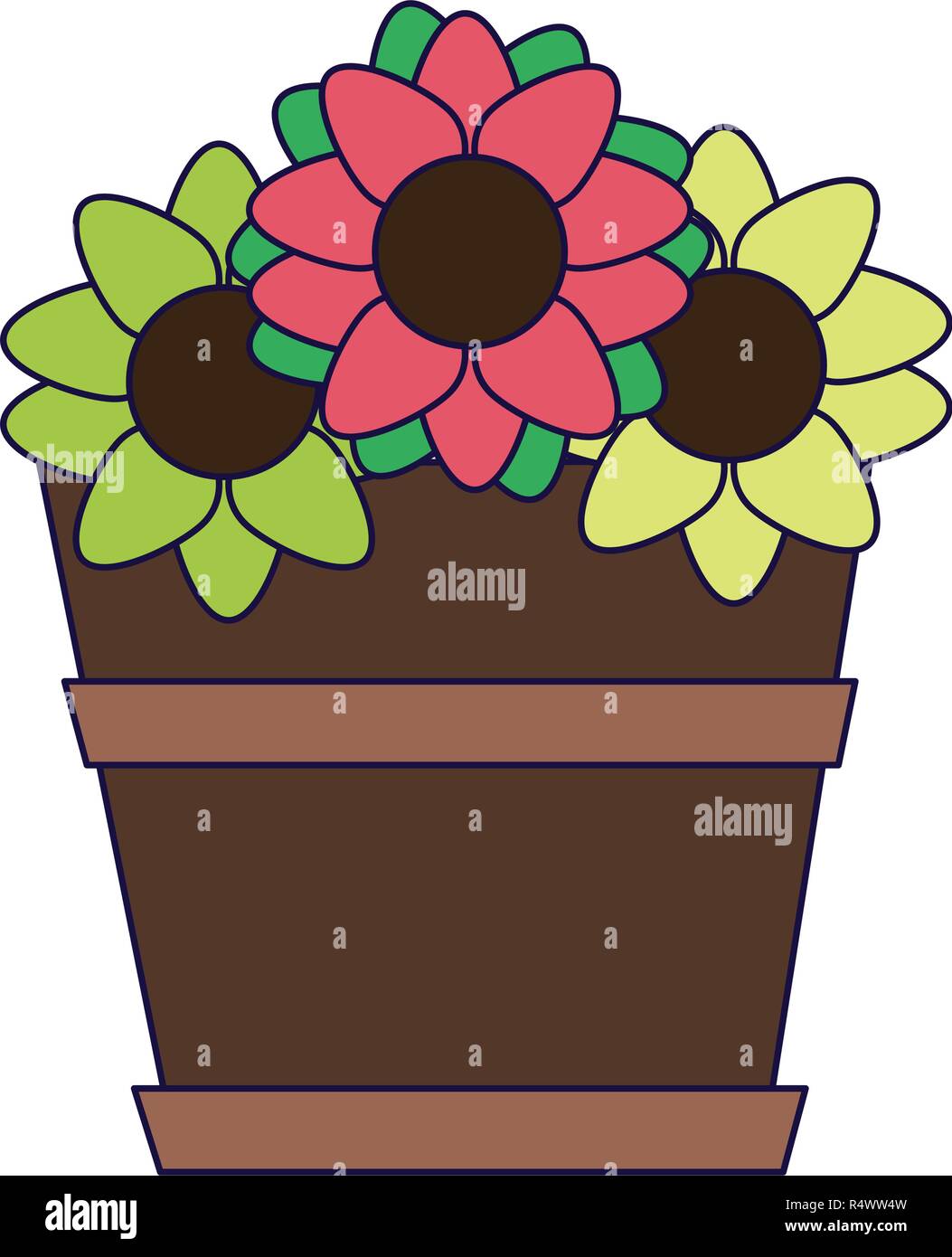 Flowers in pot Stock Vector Image & Art - Alamy