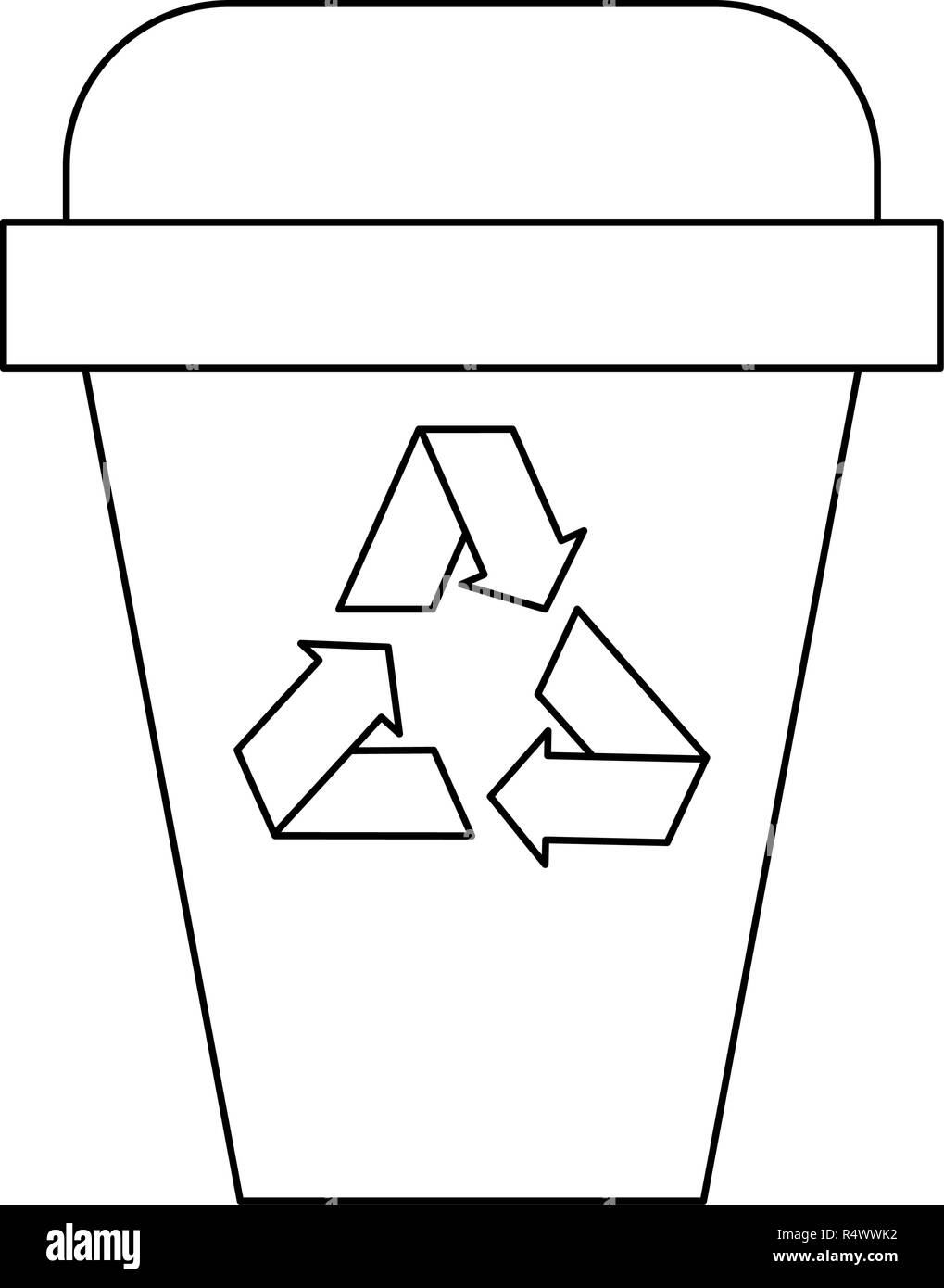 Recycle trash can black and white Stock Vector Image & Art Alamy