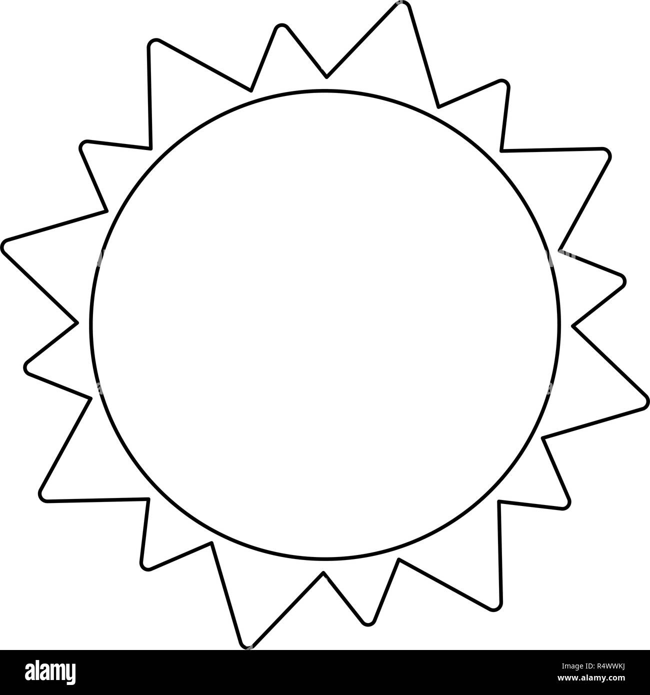 Sun isolated symbol black and white Stock Vector