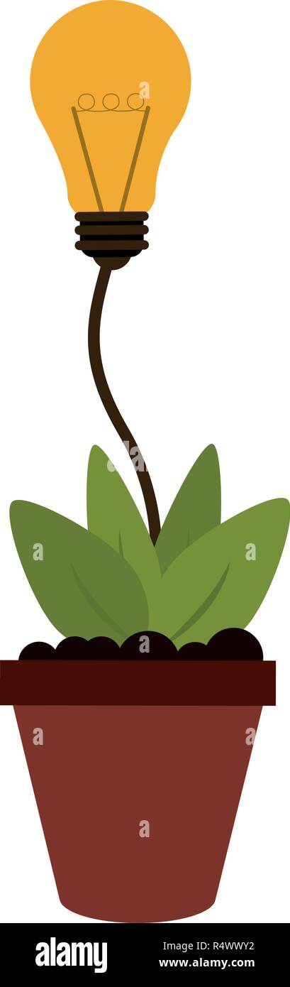 plant pot with bulb light Stock Vector Image & Art - Alamy