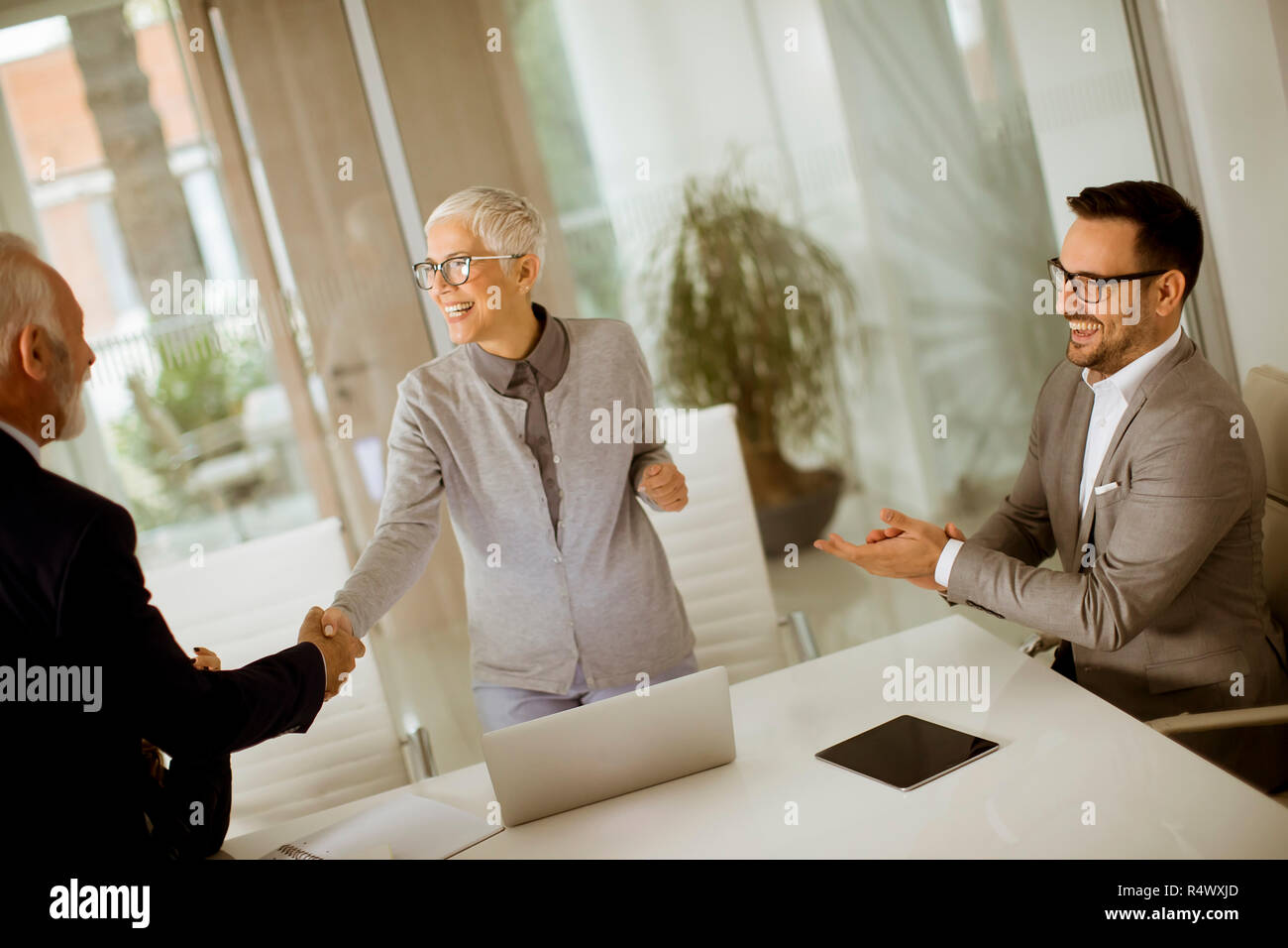 Business people successfully completed hi-res stock photography and ...