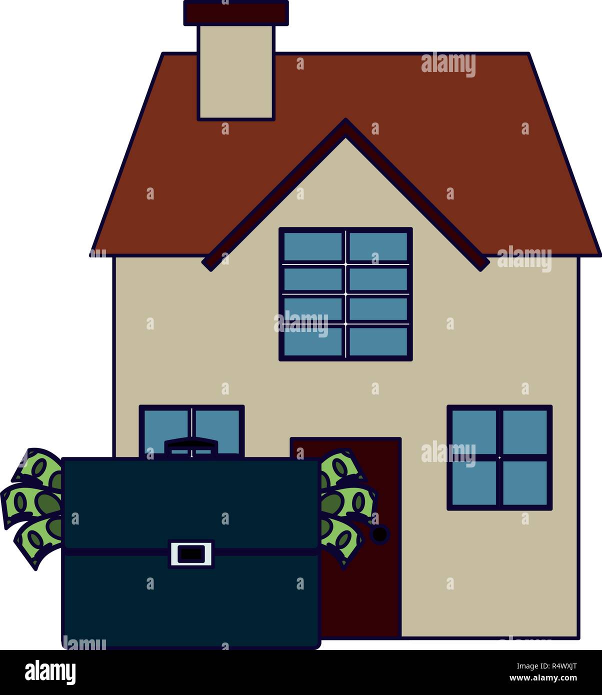 Real estate and briefcase with money Stock Vector Image & Art Alamy