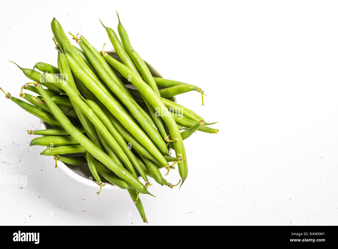 Green beans on white background.  Stock Photo