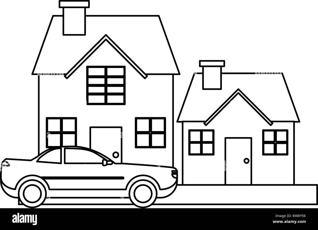Business people and real estate black and white Stock Vector Image ...
