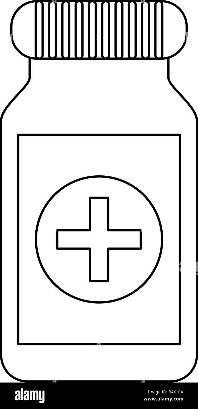 Medicine bottle symbol black and white Stock Vector Image & Art - Alamy