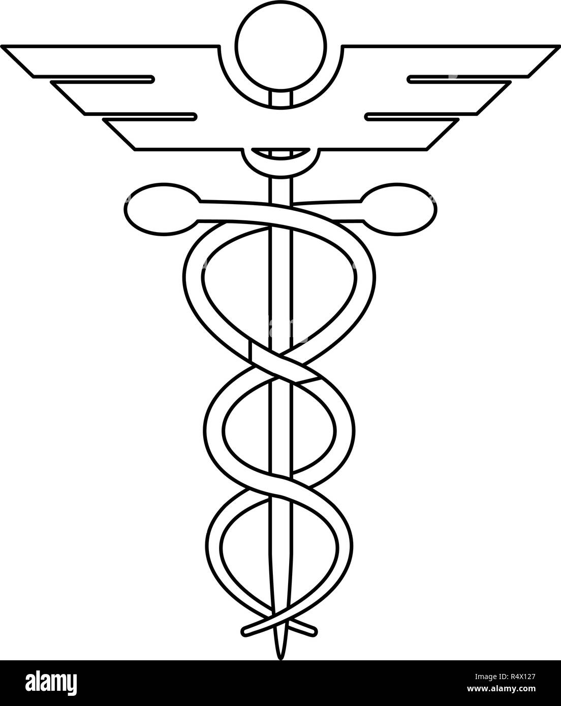 Caduceus medical symbol black and white Stock Vector Image & Art Alamy