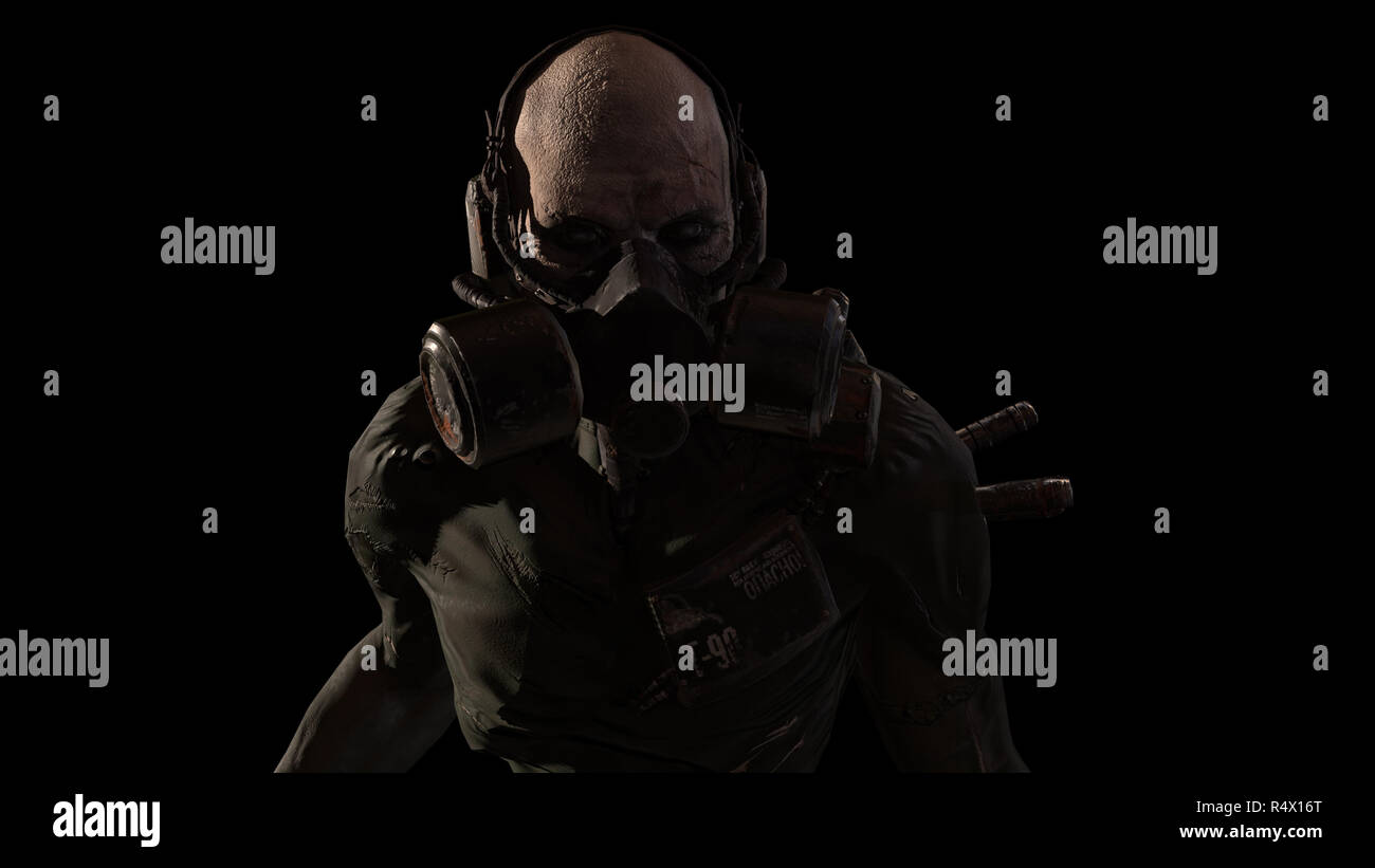 Nuclear post-apocalypse mutant soldier 3d render Stock Photo - Alamy