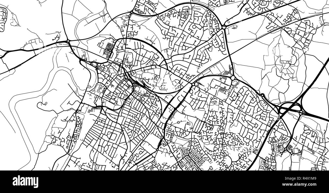 Urban vector city map of Gloucester, England Stock Vector