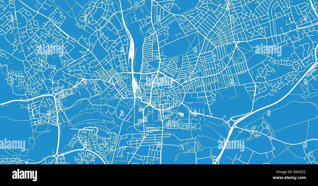 Urban vector city map of Northampton, England Stock Vector