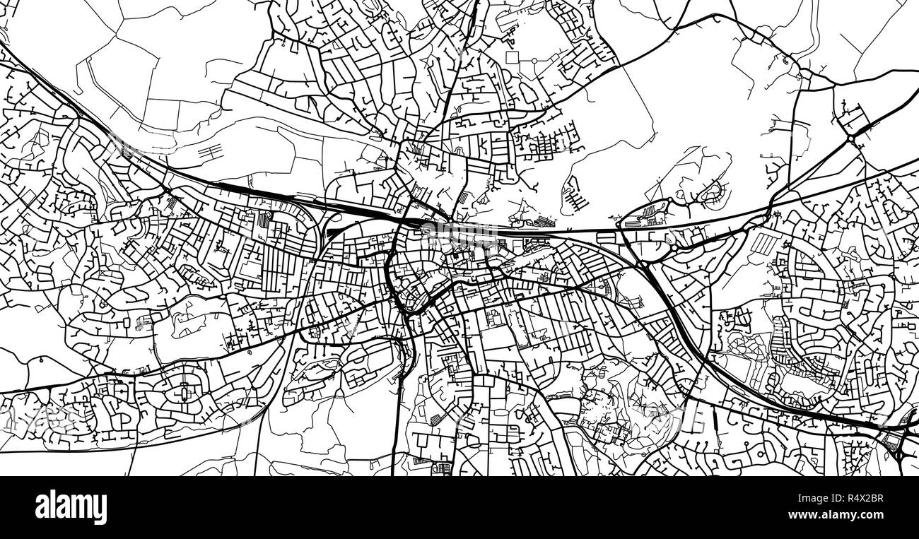 Urban vector city map of Reading, England Stock Vector