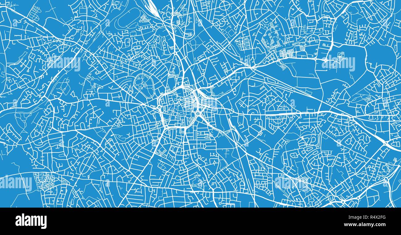 Urban vector city map of Wolverhampton, England Stock Vector Image