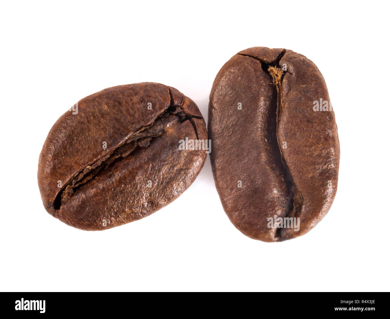 roasted coffee beans isolated on white background Stock Photo - Alamy