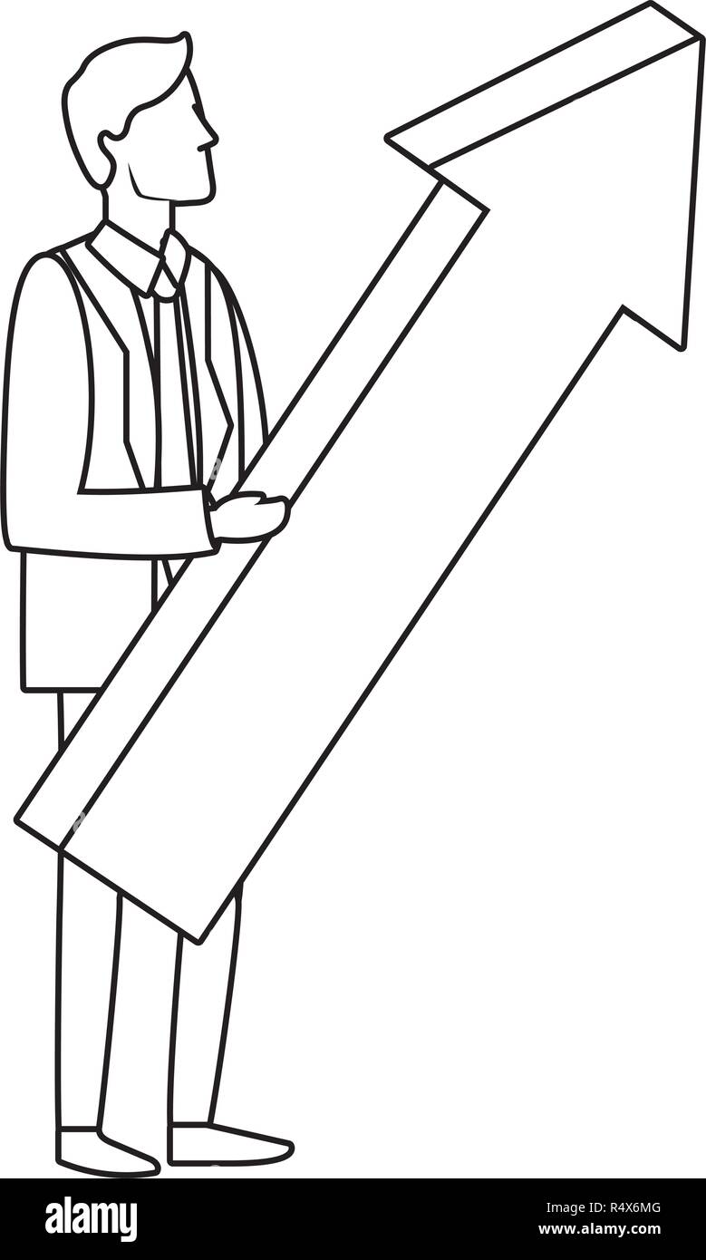 Businessman with arrow up avatar vector illustration graphic design ...