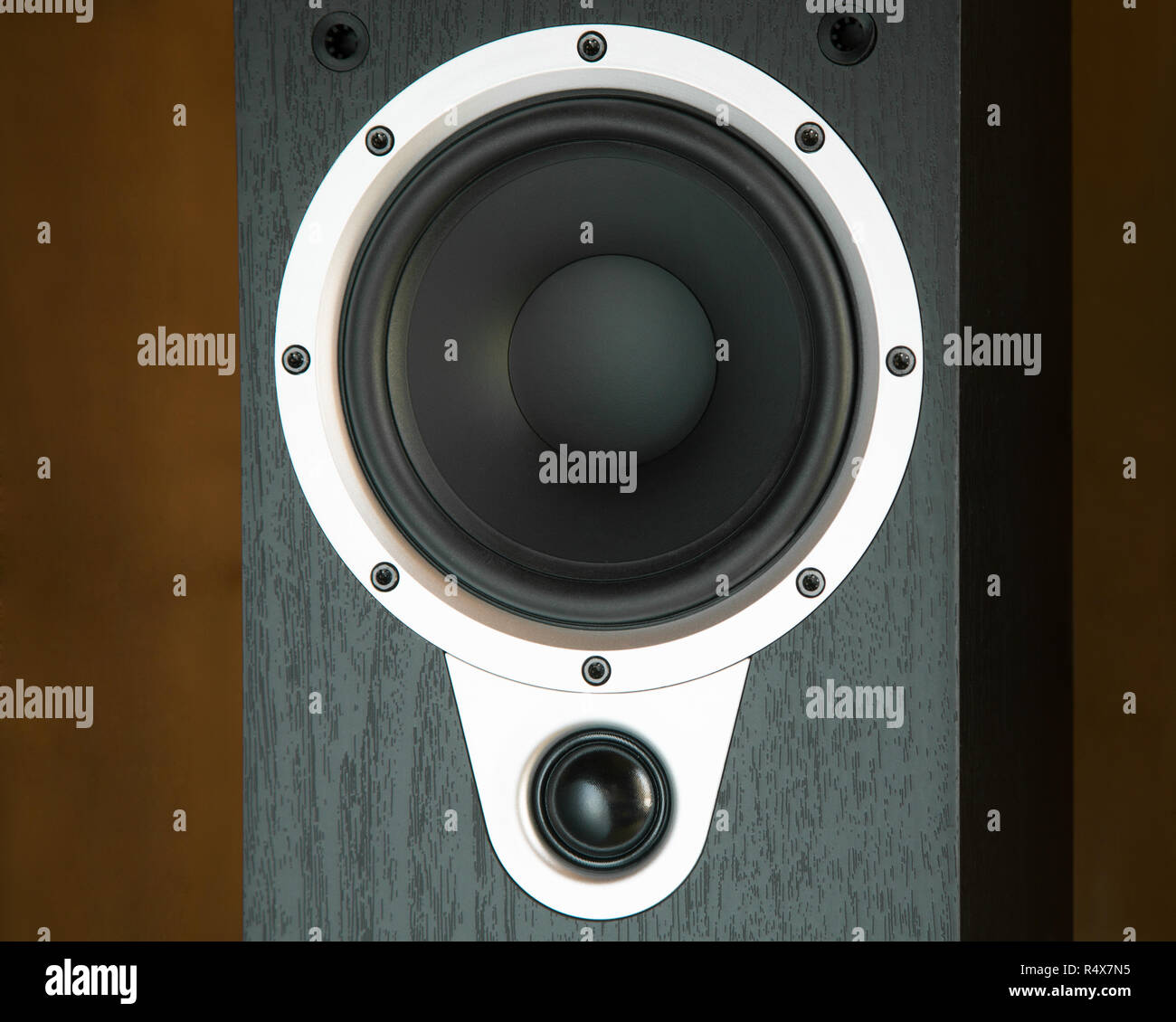 black speaker system close-up Stock Photo