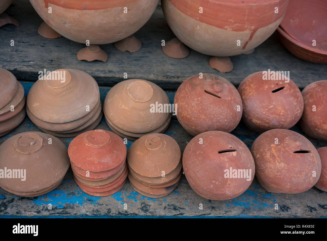 Images of art found in the everyday activities of life while walking the neighborhood lanes of Varanasi, India. Stock Photo