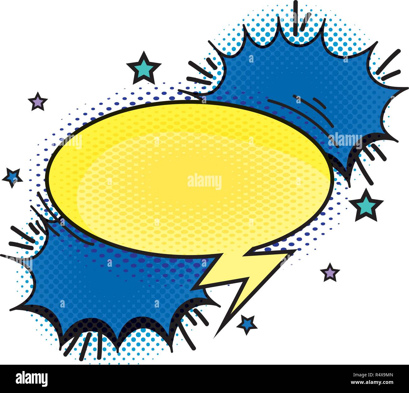 speech bubble pop art style vector illustration design Stock Vector ...