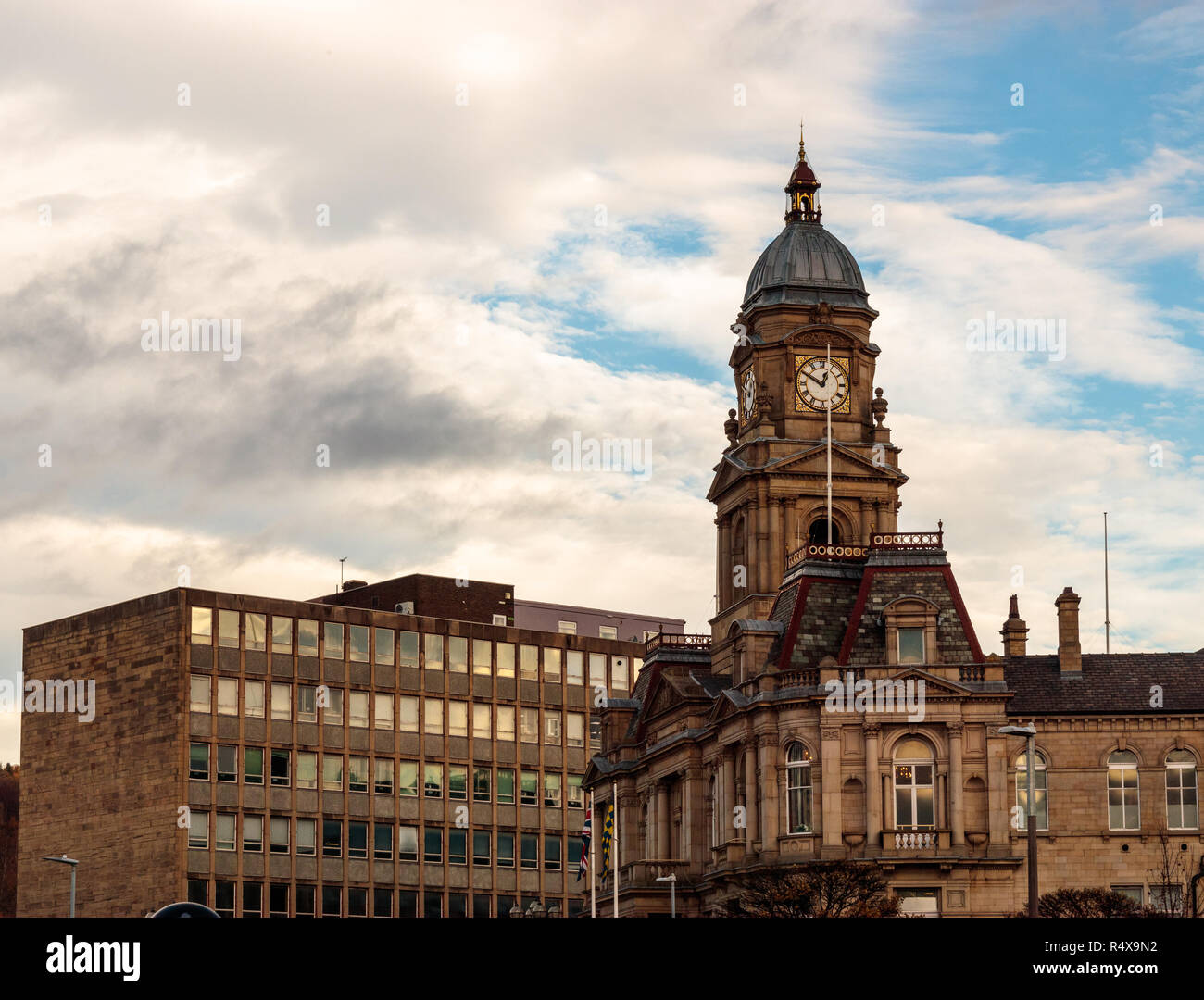 View of Dewsbury Town Hall Stock Photo