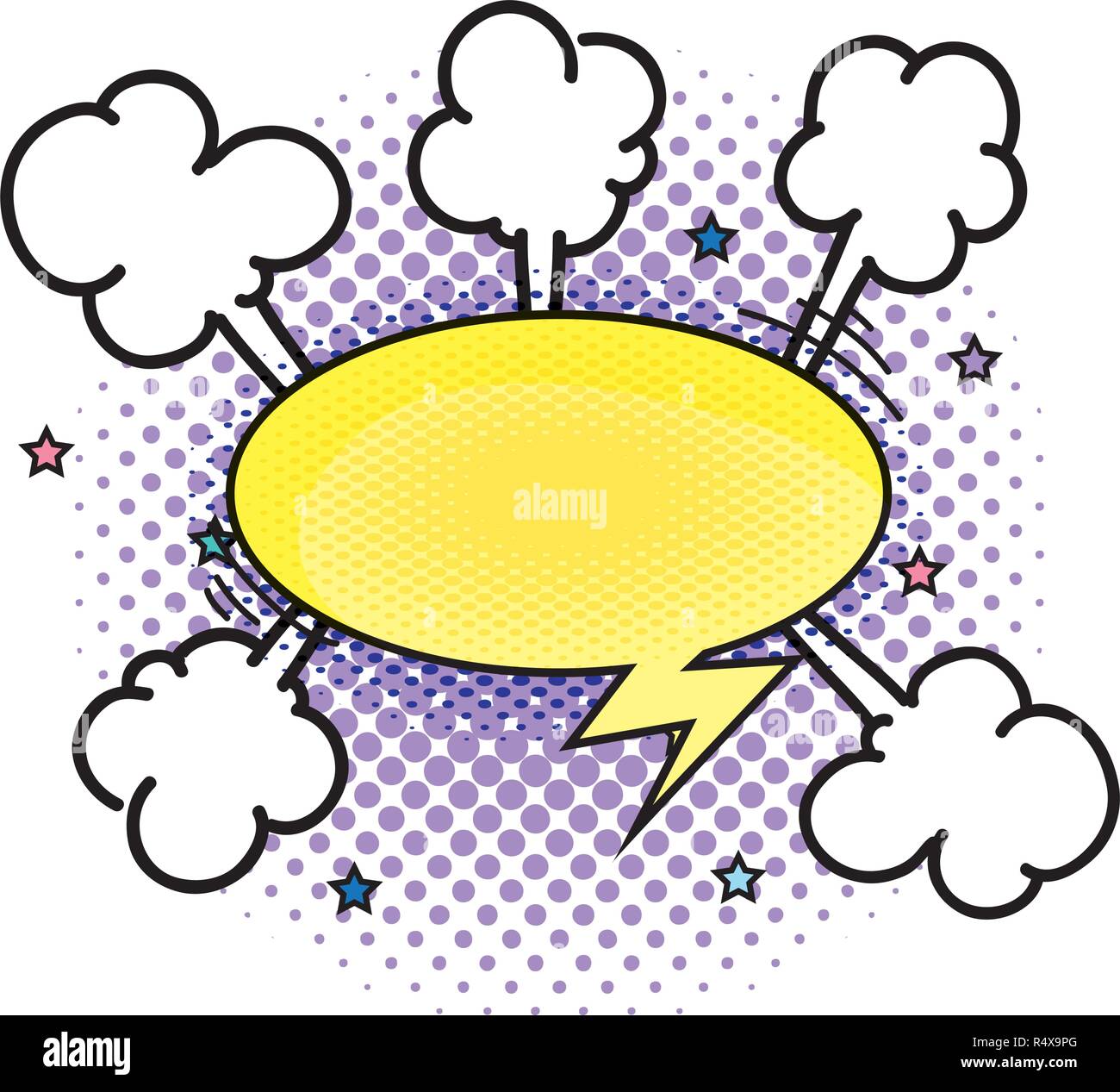 speech bubble pop art style vector illustration design Stock Vector ...