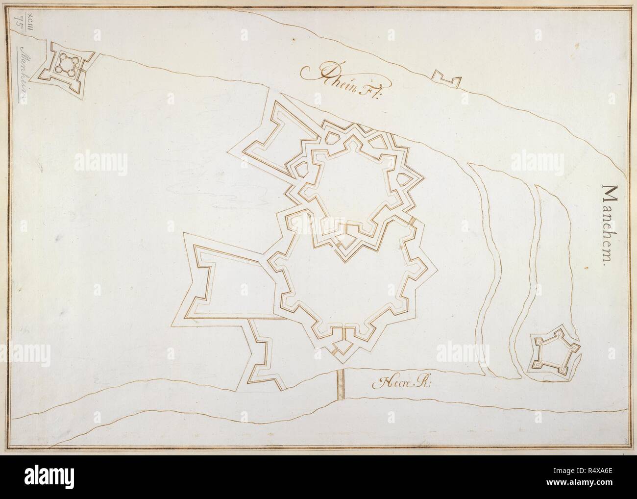 An outline plan of the fortifications of manehem hi-res stock ...