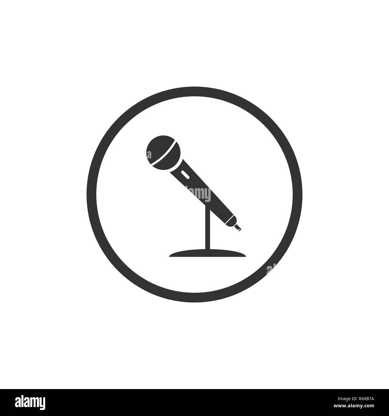 Vector illustration, flat design. Microphone mic icon Stock Vector