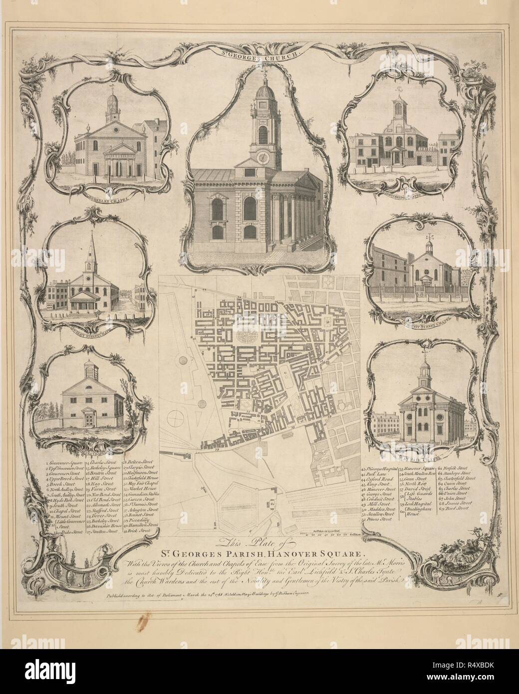 A plan of St. George's Parish, Hanover Square. 18th century. Source ...