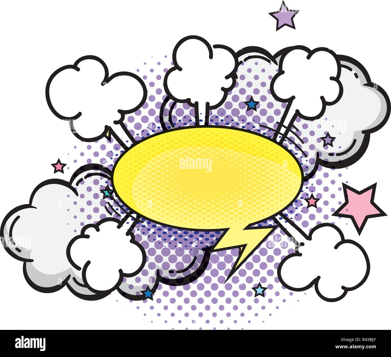 speech bubble pop art style vector illustration design Stock Vector ...