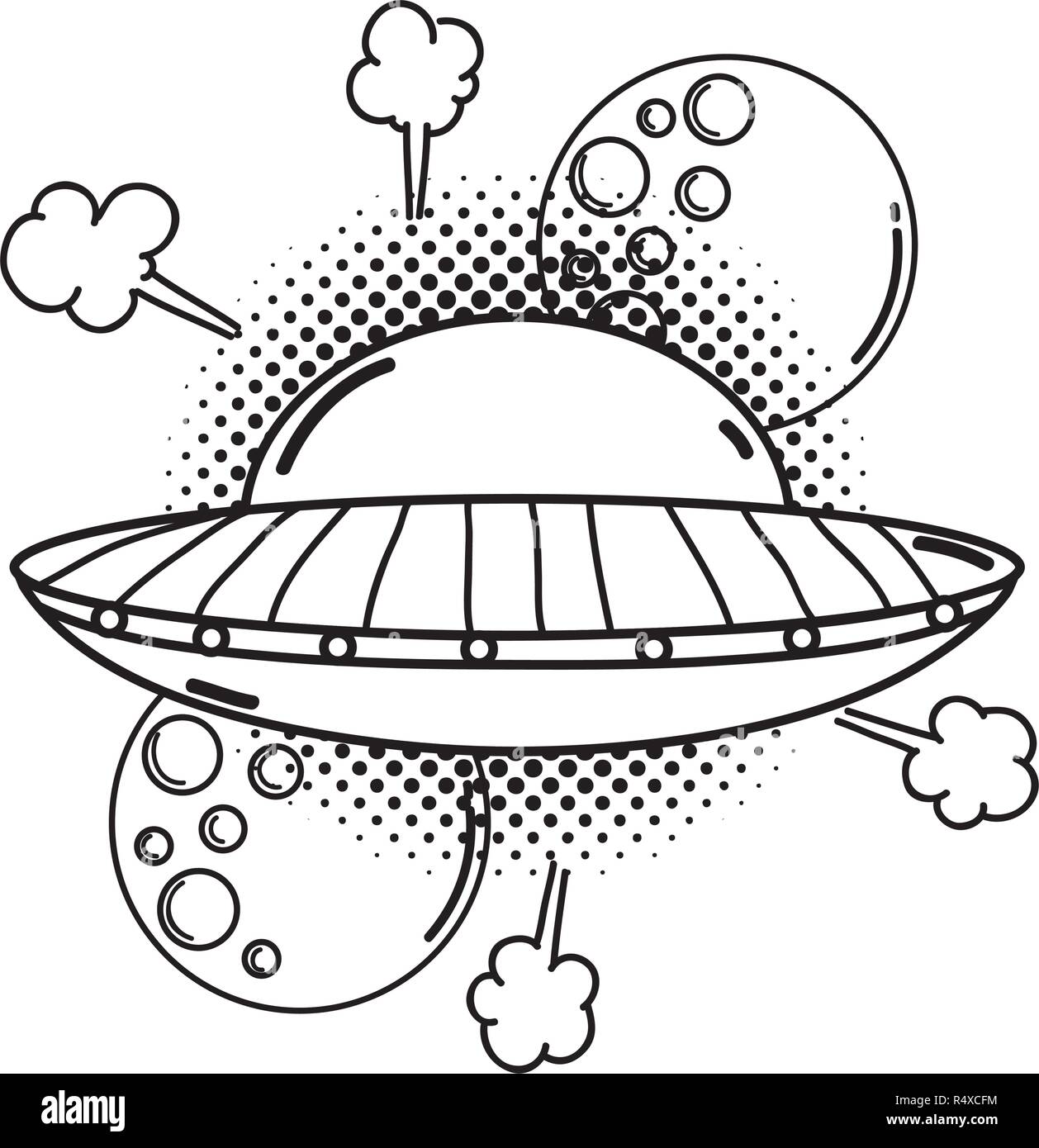 ufo flying with planets pop art style vector illustration design Stock  Vector Image & Art - Alamy