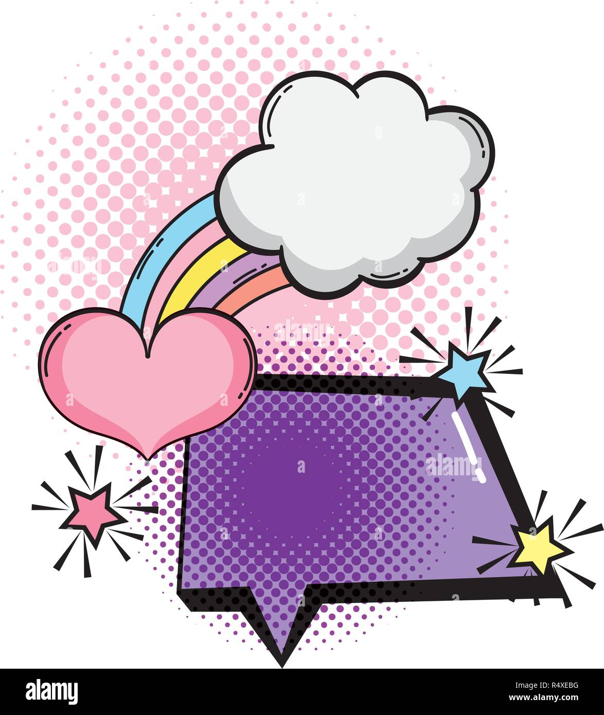 speech bubble pop art style vector illustration design Stock Vector ...